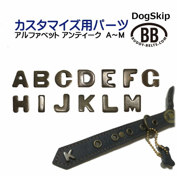 画像1: 「パーツナンバー0037 アルファベットアンティーク Ａ〜Ｍ」 buddybelt customize buddybelts customs バディーベルト正規輸入代理店 正規店 (1)