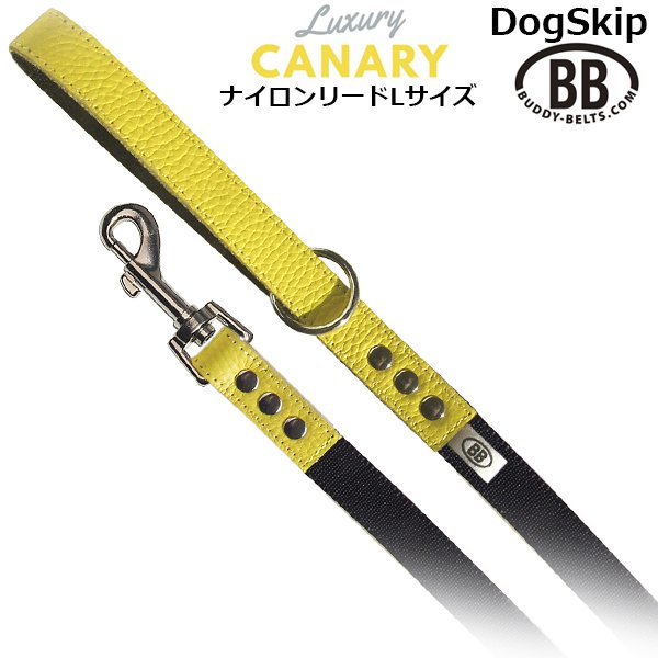 画像1: BBアクセントナイロンリードLサイズ カナリア　Canary バディベルト BUDDYBELT バディーベルト犬 犬用 ペット ドッグ リード バディーベルト正規輸入代理店 正規店 (1)