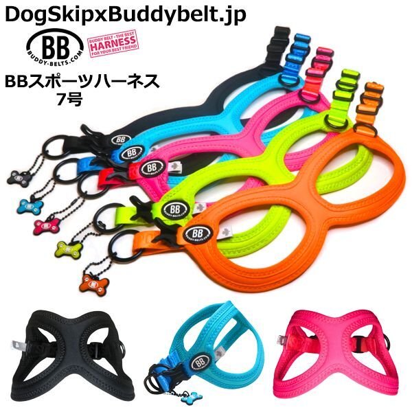 画像1: バディーベルト BBスポーツハーネス 7号 小型犬 ペット BUDDYBELT バディベルト 犬用 胴輪 リングハーネス メガネハーネス ボディベルト バディーベルト正規輸入代理店 正規店 BBスポーツバイブラントカラーコレクション（The BB Sport Vibrant color collection）buddy-belts buddybelts バディーベルト卸販売 バディベルト卸販売 (1)